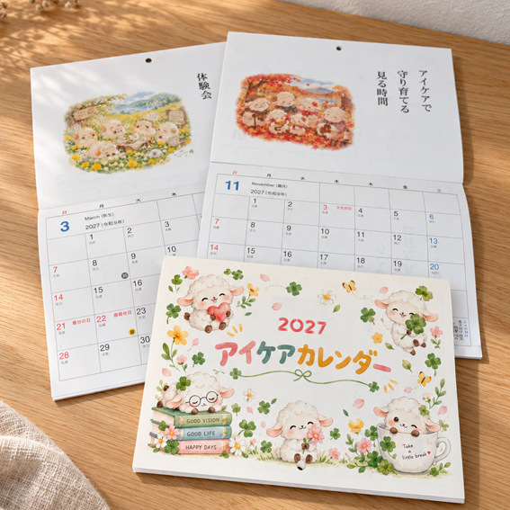 中綴じカレンダーの仕上がり見本